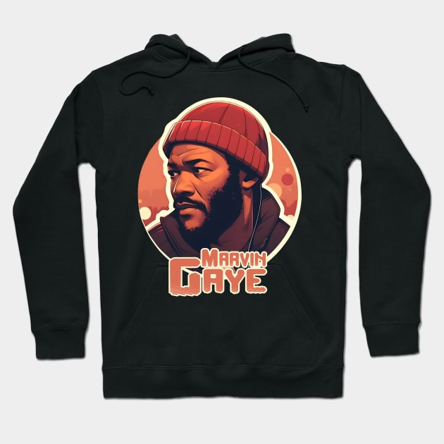 Marvin Gaye 70s Style Hoodie by MARK ASHKENAZI